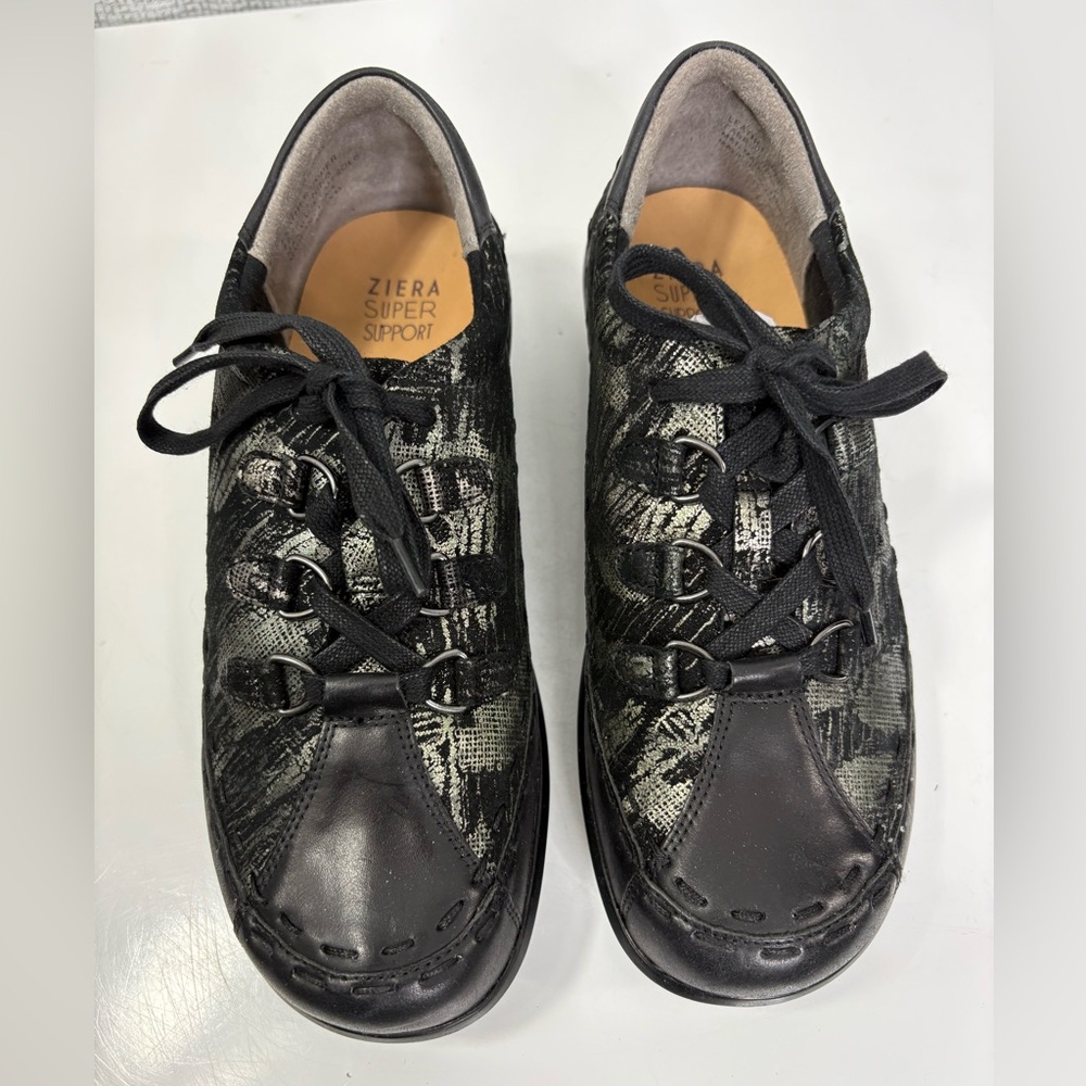 Ziera Super Support Allsorts Black Lace-Up Sneakers worn twice, EU 39 / US 9